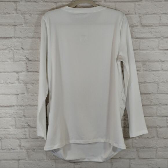 W J.Crew Women's White Long Sleeve Crewneck Long Maternity Tee Shirt Top NWT L - Picture 6 of 13